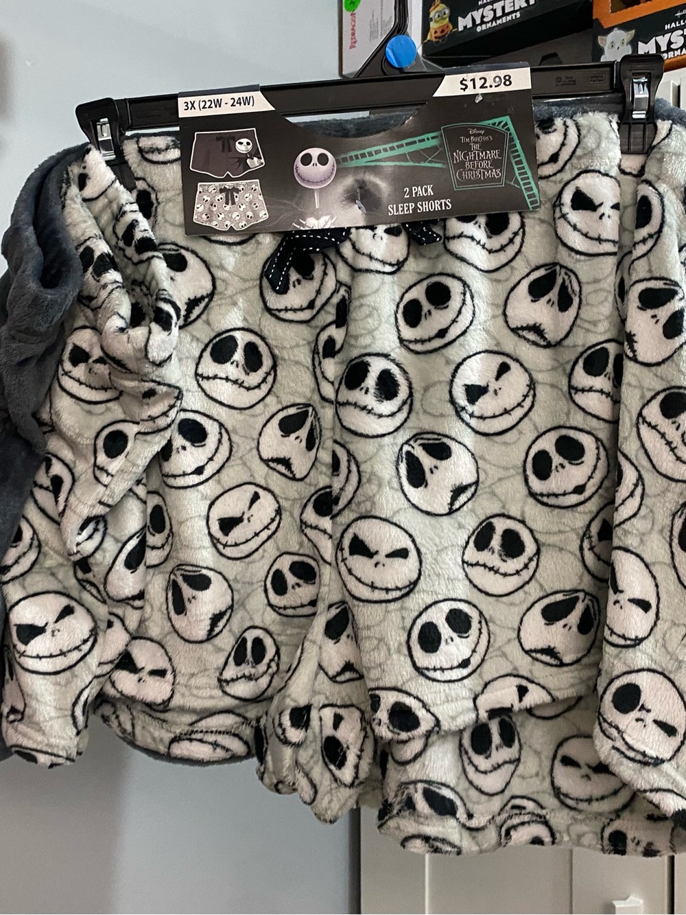 The Nightmare Before Christmas Kids' Plush Pajama Shorts - White & Black